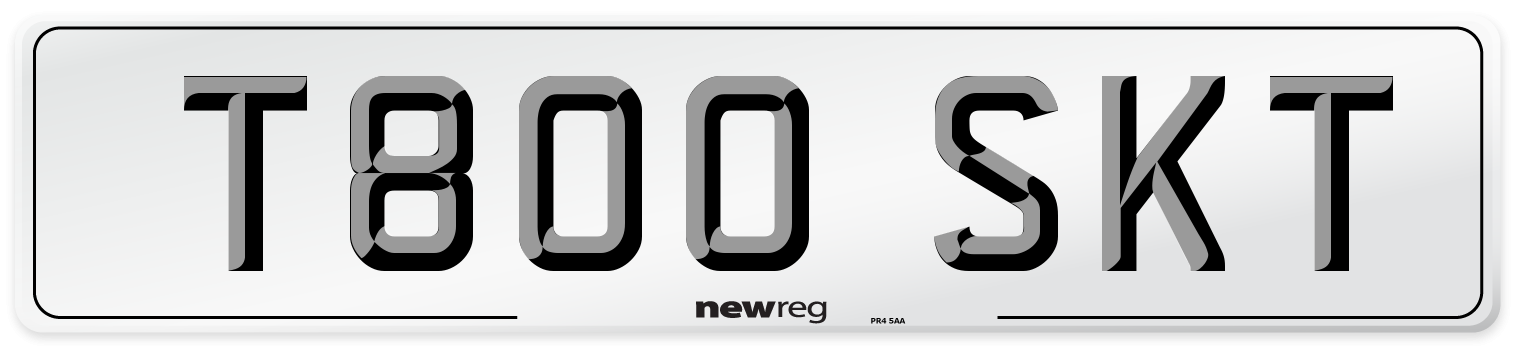 T800 SKT Number Plate from New Reg